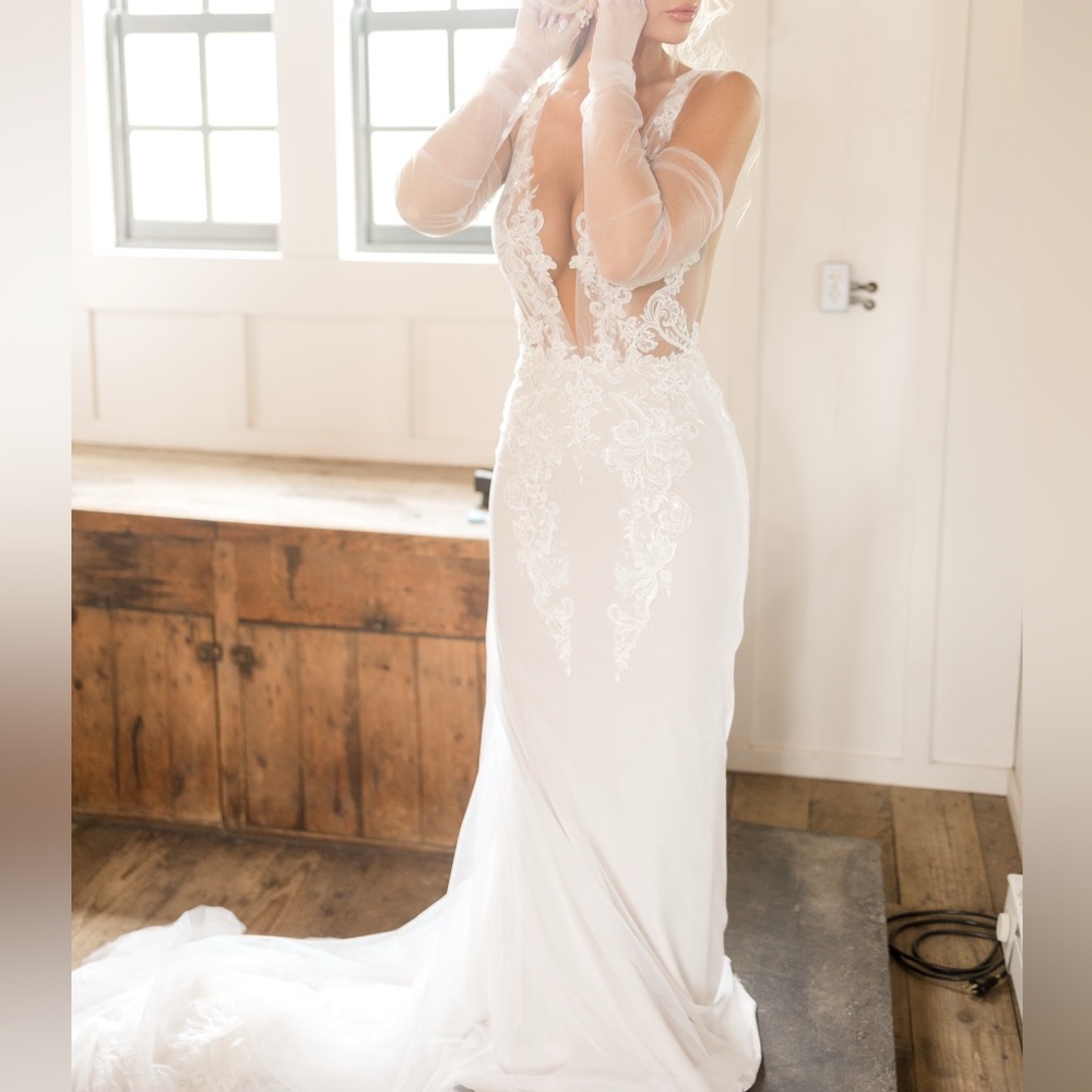 Ines Di Santo Rumi Elegant White Lace Wedding Dress